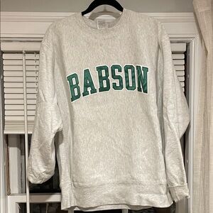 Babson College Champion Gray Reverse Weave Sweatshirt